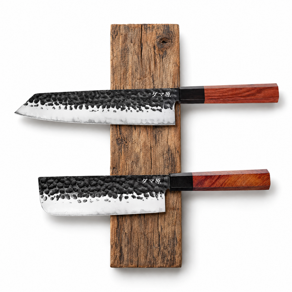 Set Essence II de 2 couteaux en acier AUS-10 : kiritsuke et nakiri, manches en bois africain, série Kaizen