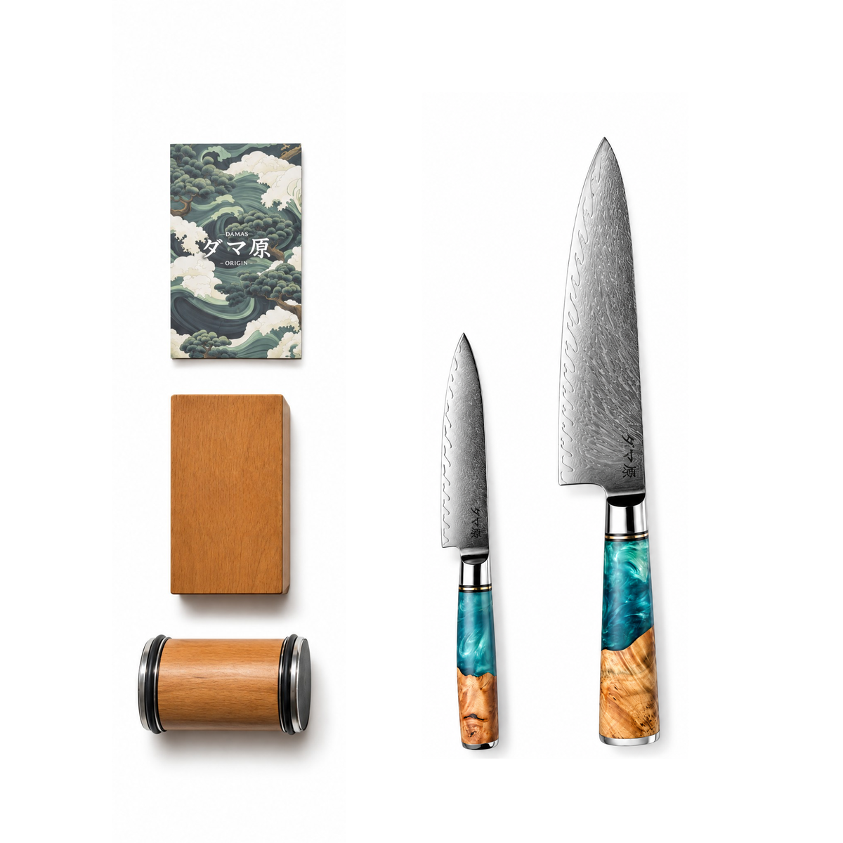 Pack Maîtrise Mizuki - Gyuto + Petty + Aiguiseur rouleau