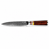 Couteau Petty en acier damas 13 cm, manche en Packa wood, série Takeshi