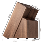 Bloc de rangement pour couteaux de cuisine en bois de caoutchouc