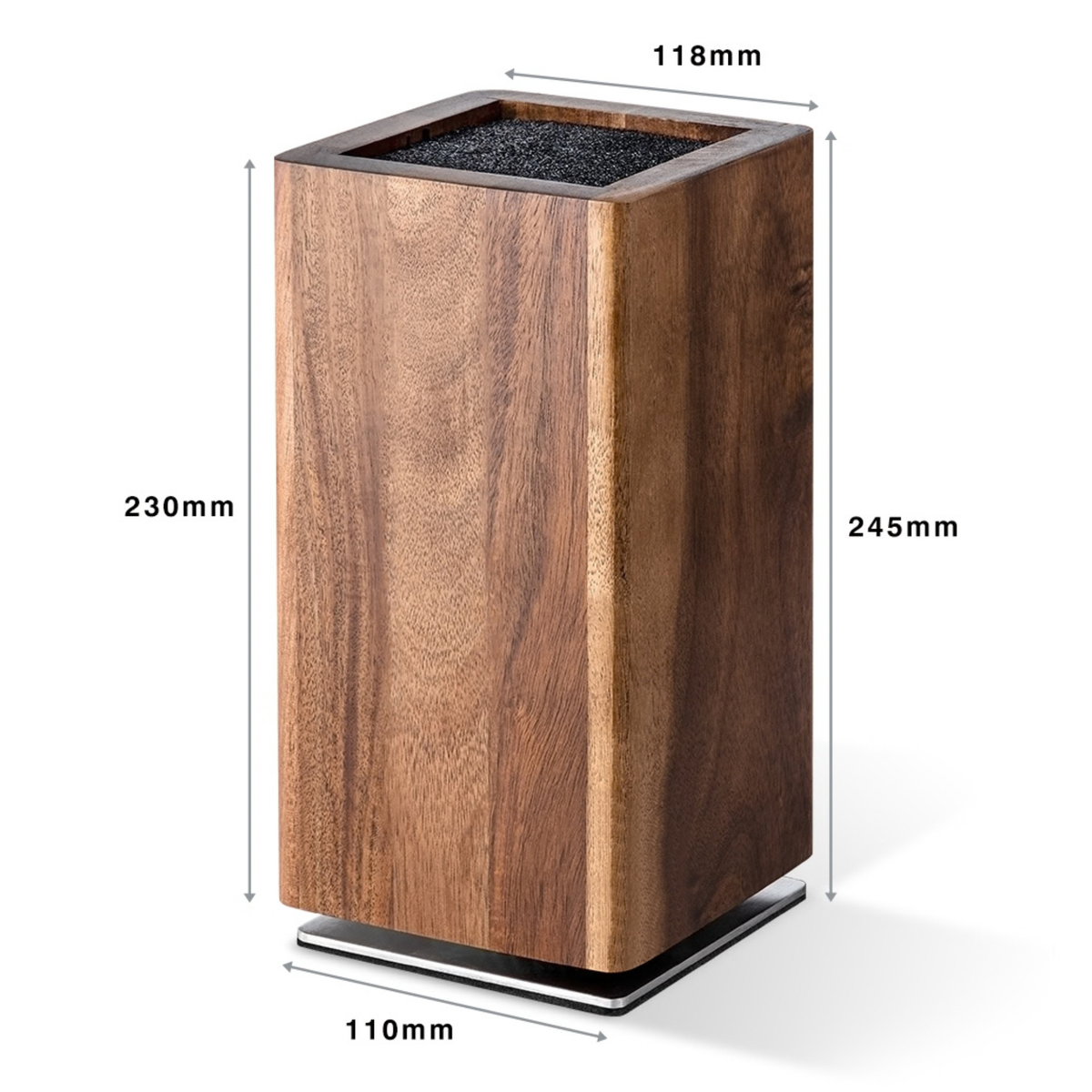 Bloc rotatif en acacia pour ranger les couteaux de cuisine