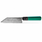 Couteau Bunka en acier damas 14 cm, manche en aluminium peigné et résine, série Hikari