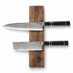 Set Essence de 2 couteaux en acier damas : gyuto et nakiri, manches en fibre de carbone, série Sakuragi