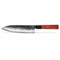 Couteau Gyuto en acier AUS-10 20 cm, manche en bois africain et virole noire, série Kaizen