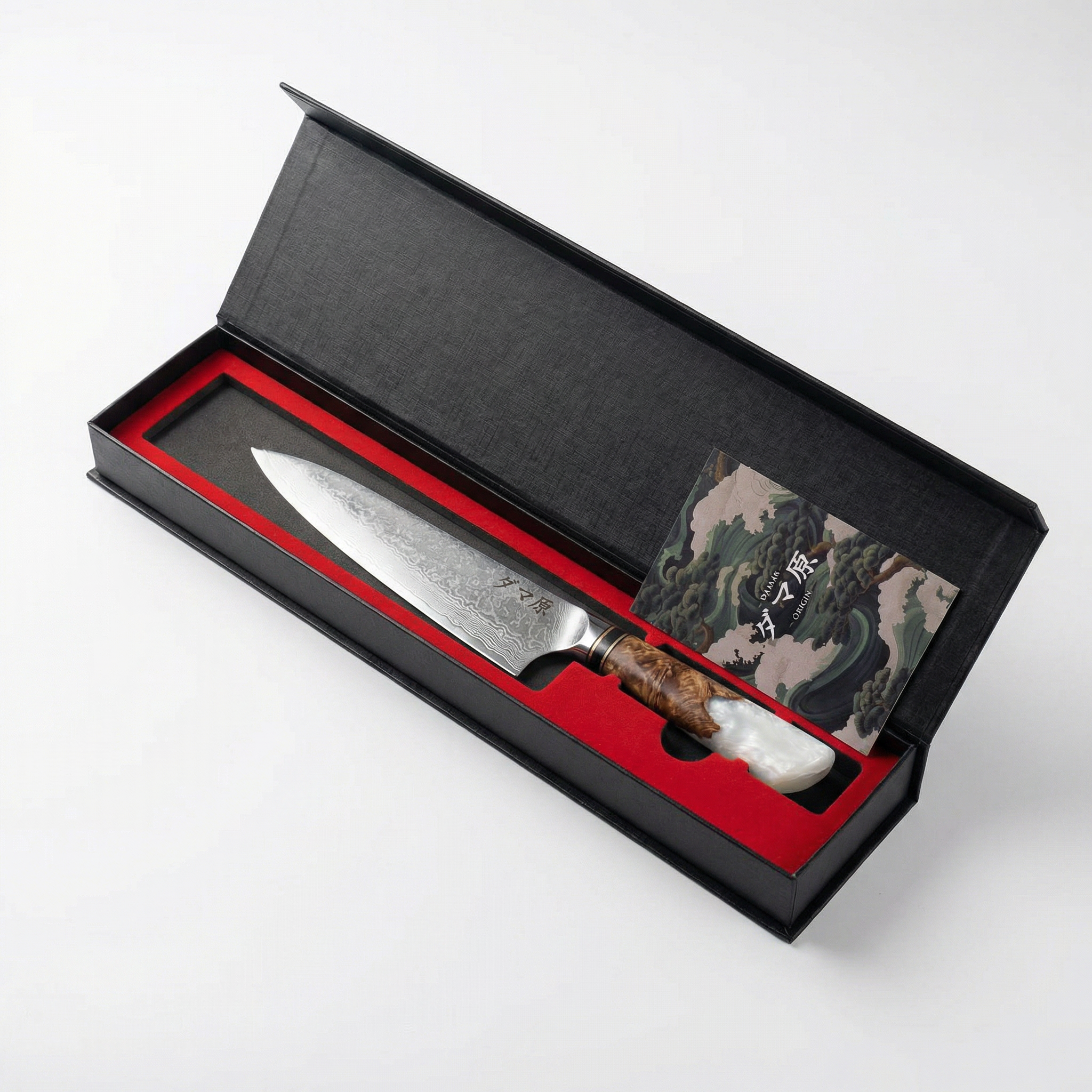 Boîte magnétique ouverte Damas Origin pour couteau