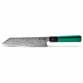 Couteau Kiritsuke en acier damas 20 cm, manche en aluminium peigné et résine, série Hikari
