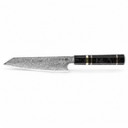 Couteau Kiritsuke en acier damas 15 cm, manche en fibre de carbone et bague de cuivre, série Sakuragi