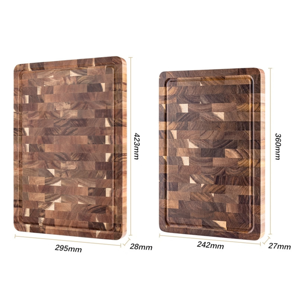 Planche à découper épaisse en bois d'acacia pour la cuisine du quotidien