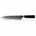 Couteau Gyuto en acier damas 20 cm, manche en G10 noir, série Tsuki
