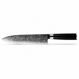 Couteau Gyuto en acier damas 20 cm, manche en G10 noir, série Tsuki