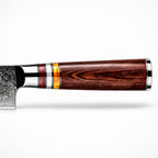 Manche en Packa wood d'un couteau en acier damas, série Takeshi