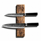 Set Essence de 2 couteaux en acier damas : gyuto et petty, manches en G10 noir, série Tsuki