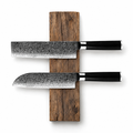 Set Essence de 2 couteaux en acier damas : santoku et nakiri, manches en G10 noir, série Tsuki
