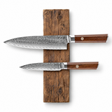Set Essence de 2 couteaux en acier damas : gyuto et petty, manches en bois de rose, série Kurohana